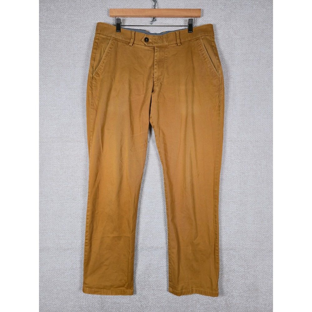 Christian Berg Mens Mustard Yellow Chino Pants 36x30 Stretch‎ Cotton
